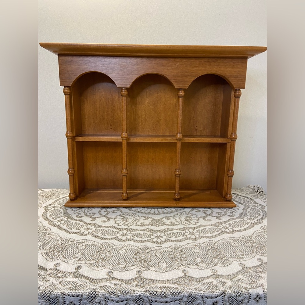 Classic Wooden Wall Display Shelf - Honey Brown